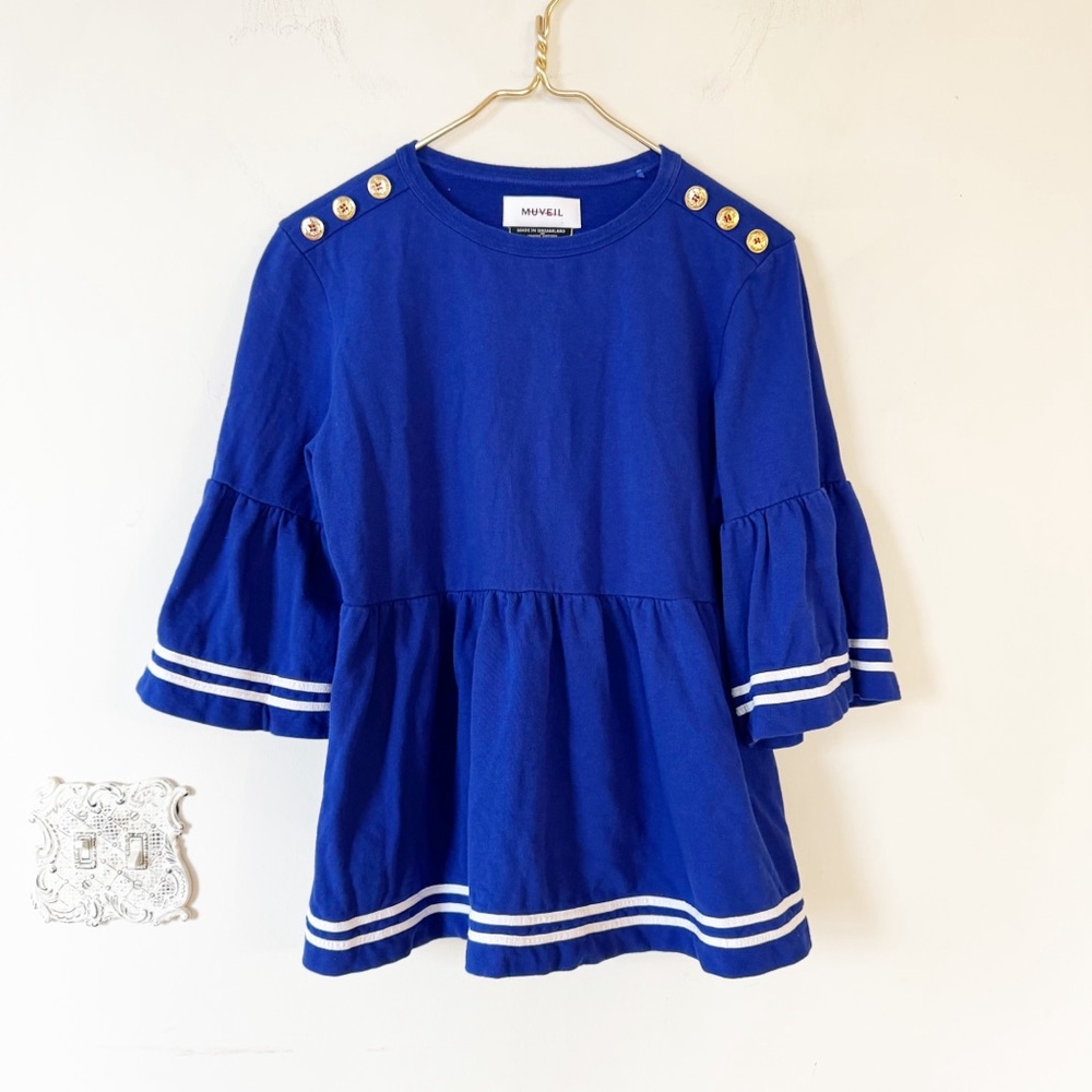Muveil The Sailor Collection Nautical Bell Sleeve Swing Top 40 / M - L